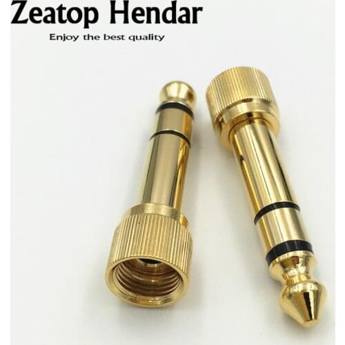 10Pcs High Quality Gold 1/4" 6.35mm Male to 3.5mm Female Plug Stereo Audio Headphone Screw Adapter Connector