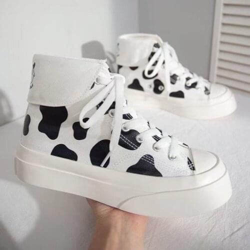 2021 Female Fashion Canvas High Top Casual Flat Sneakers Women' Sports Shoes Spring Autumn Platform Boots Footwear