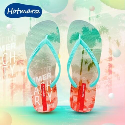 Hotmarzz Women Slipper Gradient Scenery 3D Pattern Non-Slip Flip Flops
