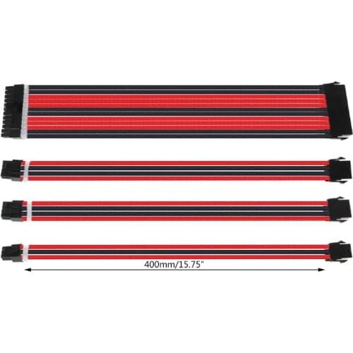 1 Set 30cm/40cm A-TX Basic Extension Cable Kit PC GPU CPU Power Supply Sleeved Wire Computer Connectors 24-PIN 8-PIN 6PIN 4+4PIN