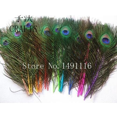 10-20 pcs 10-13inches / 25-32cm high quality natural peacock feather DIY Art Deco fittings