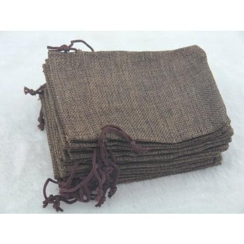100pcs 12.5x17cm Brown Hemp/Hessian Bags, Jewelry Pouches, Wedding Favors, Jewelry Packing, Gift Bags--HB121701