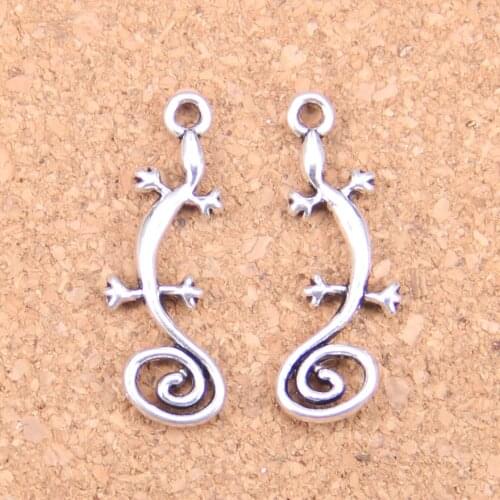 24pcs Charms gecko house lizard 29x11mm Antique Pendants,Vintage Tibetan Silver Jewelry,DIY for bracelet necklace