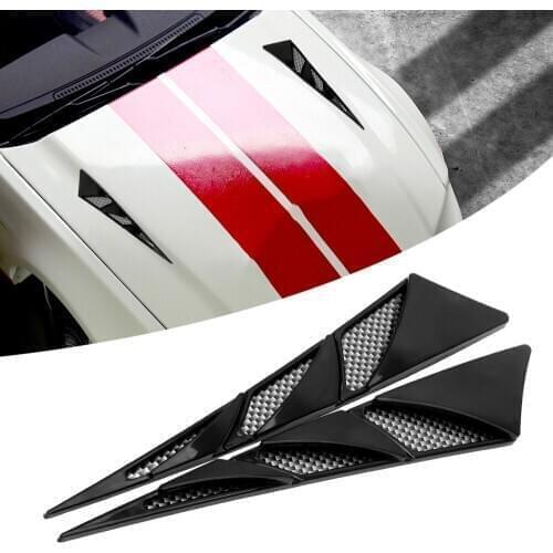 2pcs 3D Car Stickers DIY Engine Hood Door Decoration Air Vent Cover Simulation Decals Film Exterior Auto Accessories