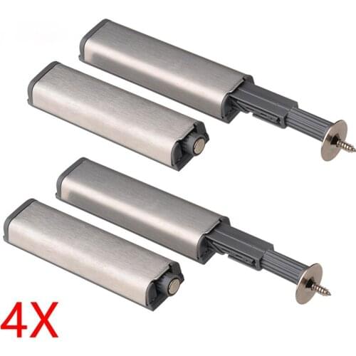4Pcs Stainless Steel Cabinet Door Stopper Buffer Catches Push to Open Touch Damper Bumper Soft Closer Magnetic Close