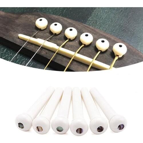 6Pcs Guitar Bridge Pins Corrosion Resistant Replacement Plastic Guitar Strings Fixing Nail for Instrument