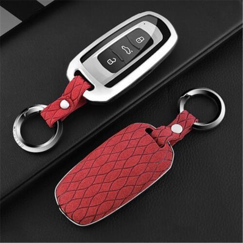 Car Suede fur Zinc alloy Remote Key Case Full Cover For For Geely Atlas Boyue NL3 Emgrand X7 EmgrarandX7 EX7 SUV GT GC9 borui