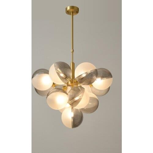 Designer creative personality glass ball lamp living room club clothing store restaurant lamp high end stair chandelier G9 LED