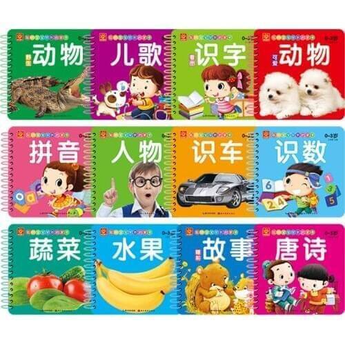 Chinese Characters Cards: Chinese Book with pinyin English And Pictures Book for Kid Children Animal/Songs/ Fruit Cognitive Card