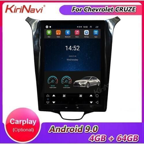 KiriNavi Vertical Screen Tesla Screen 10.4" android 9.0 Auto GPS Navigatio Car Radio For Chevrolet Cruze NEW Car Dvd Player 4G