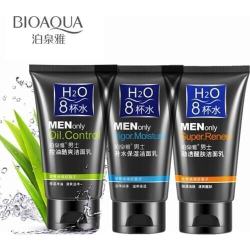 3Pcs BIOAQUA Brand Mens Facial Cleanser Blackhead Moisturizing Exfoliating Deep Oil Control Cleansing Lotion 100g