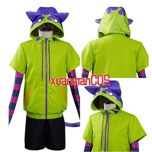 SK8 the Infinity Anime Miya Chinen Cosplay Hooded Zipper Costume Short Wig Hoodie Jacket Tail Gloves Party Outfits SK Eight Suit