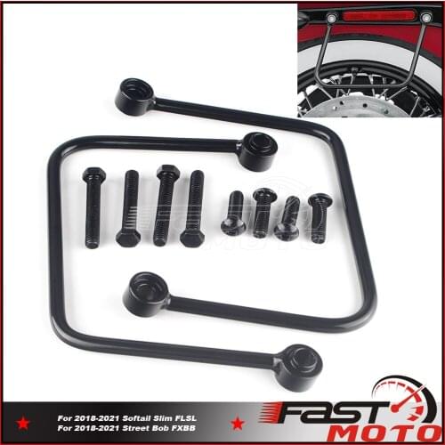 Leather Saddlebag Support Luggage Bar Guard Mount Bracket For Haley Street Bob Softail Slim FLSL FXBB 2018-2021 # 90201777