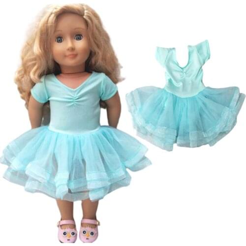 Doll blue dancing dress fit for 43cm born baby doll clothes american doll jacket