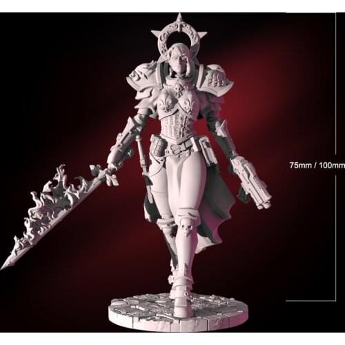 1/24 75mm 1/18 100mm Resin Model Kits Girl Warrior Unpainted No Color RW-140