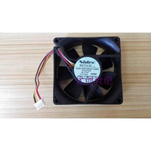 Nidec D08T-24PS10 01BH3 24V 0.12A 80*80*25 4 wire double ball fan