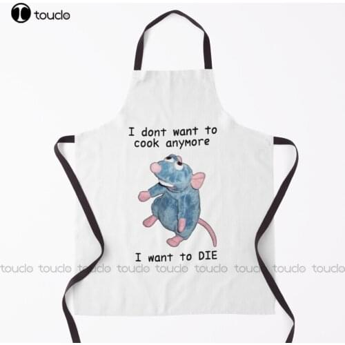 New I Dont Want To Cook Anymore I Want To Die - Cute Funny Rat Design Gift Apron Hair Stylist Apron Unisex
