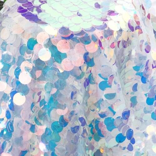 Iridescent Sequin Party Tablecloth Glitter Fabric Party Backdrops For Wedding Valentines Baby Shower Mermaid Unicorn DIY Decor
