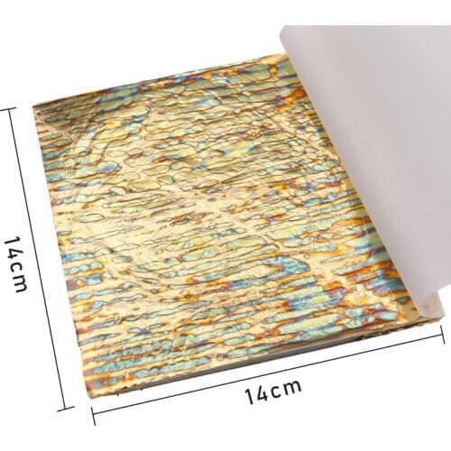 Variegated Copper Foils Gold Leaf Sheets for Arts Craft Paper Nail Decorations CeramicsHome Gilding 50pcs Bronze Leaves 14X14cm