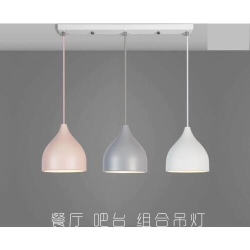 Nordic Restaurant Pendant Lamp Creative Modern Minimalist Three Head Lamps Bar Dining Room Home Macarons Small Chandelie