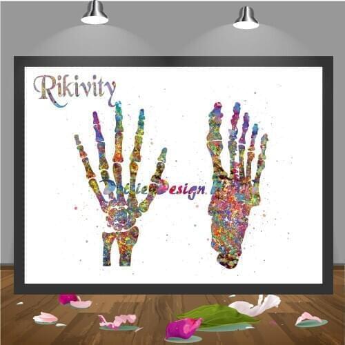 Rikivity Original Human Anatomy Poster Prints Canvas Painting Medical Foot Hand Wall Art Doctor Clinic Home Decoration Stickers