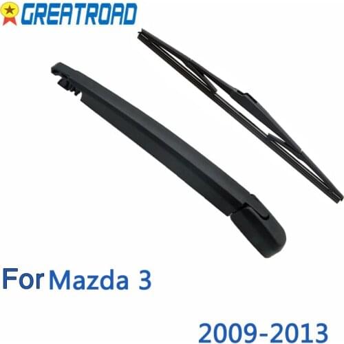 Wiper 14" Rear Wiper Blade & Arm Set Kit For Mazda 3 2009-2013 BL Windshield Windscreen Rear Window