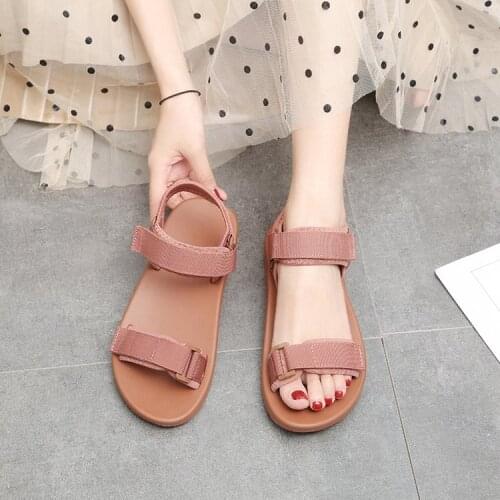 Womens Sandals fashion Female Genuine Leather Shoes Sandals Woman Platform Hook Loop Casual Summer Leisure slip shoes