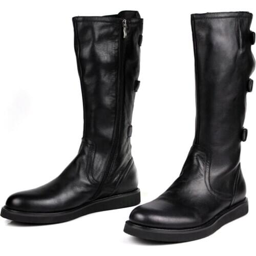 2020 Warm Western Boots Fashion Cowboy Boots Men Long Military Riding Boots 15#15/10d50