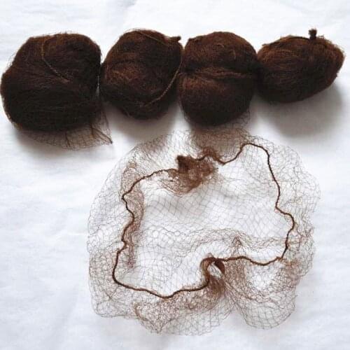 500 Pieces Wholesale Price Dark Brown Color Nylon Material Hairnets With Elastic Lines Wholesale Price High Quality