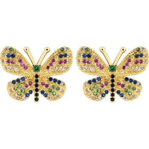 Sweet and romantic butterfly triple-a fashion zircon earrings, girls/womens favorite fashion jewelry zircon earrings.ER-218