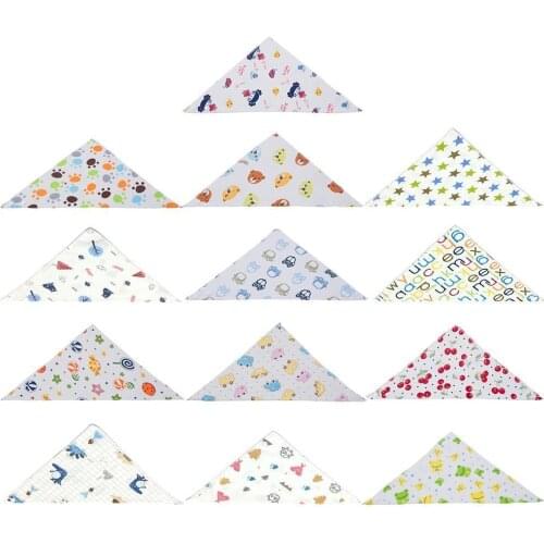 Pure Cotton Cartoon Saliva Towel Double-layer Snap Baby Bibs Supplies Absorbent Feeding Buckle Soft Headscarf Newborn For K O1I5