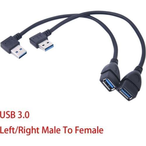 Universal Left/right USB 3.0 Male A To Female A Up Angle 90 Degree Extension Data Sync Cord Cable USB Extension 20cm Cable
