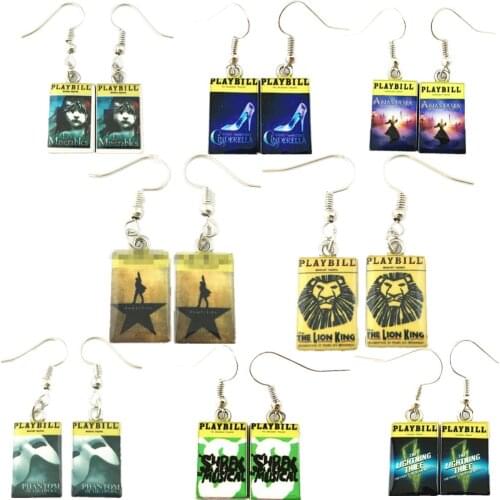Broadway horror Dear Evan Hansen Heathers Les miserables Percy Jackson Beauty Beast little mermaid Dr Seuss lion king Earrings