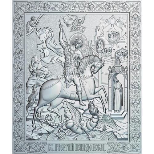 High quality New 3D model for cnc Sf_Gheorghe 3D carved figure sculpture machine in STL file Religion