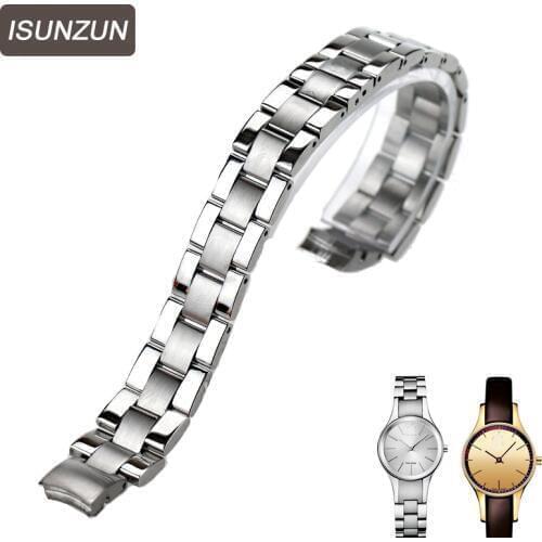 ISUNZUN High Quality Watch Band Womens Best Chrismas Gift Whachband For CK K4323100 Steel Strap Women 10MM Brand Watchband