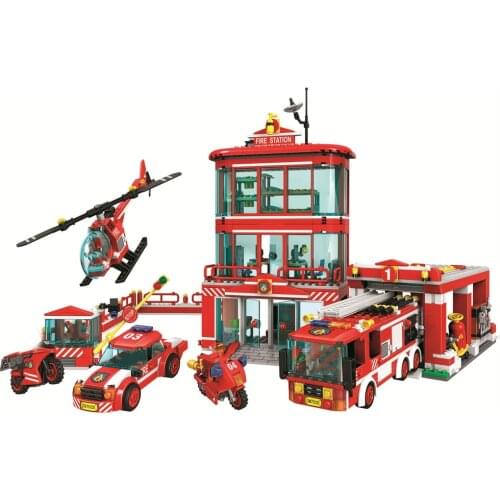 Winner 969PCS 7025 Fire Department Fire Fighting Special Forces Model Assembled Building Block Toys For Children