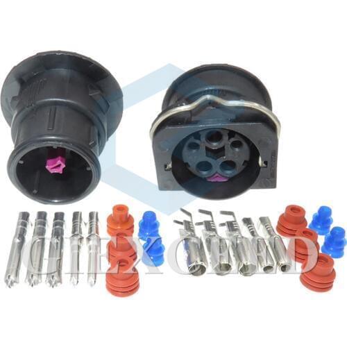 2 Sets 5 Pin Auto Headlight Assembly Wire Sockets Light Conenctor Waterproof Automotive Female Male Plugs For VW J6