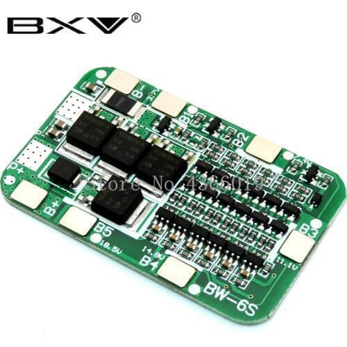 1pcs/lot 6S 15A 24V Lithium Protection Board For 6 Pack 18650 PCB BMS Li-ion Battery Cell Module