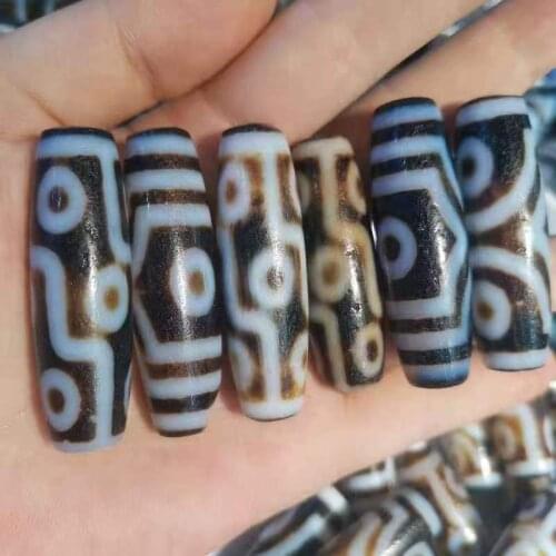 1pcs/lot weathered patina to pure craftsmanship white meat black brown tone dzi agate multi-eyes perline natural accessories gem