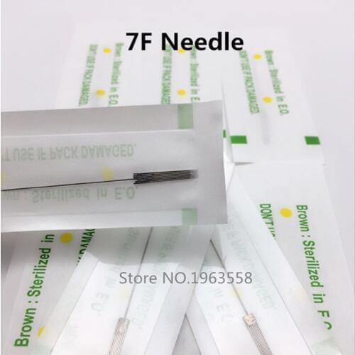 100Pcs Permanent Makeup Good Quality Tattoo Machine Traditional Tattoo Needles Size 7F Independent Package