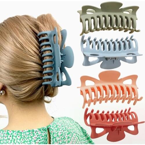 2 Pack Large Hair Claw Clips for Woman Girls Nonslip Strong Hold Hair Clips for Thick Hair Styling Accessories