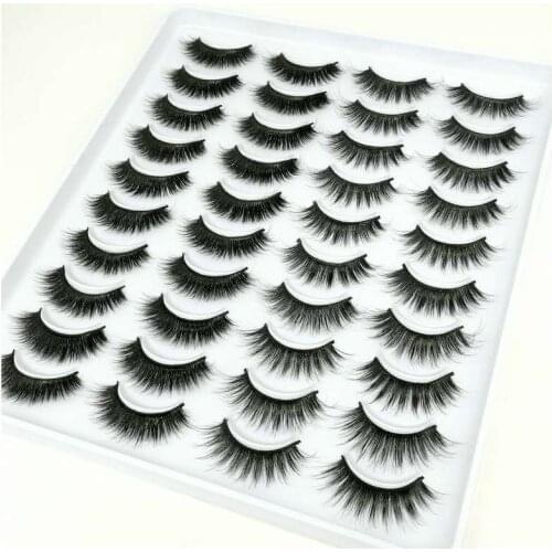 False Eyelashes Fake Lashes Eyelash Extension Mink Eyelashes Mink Hair Natural Long Makeup 3d for Beauty 20 Pairs Strip Lashes