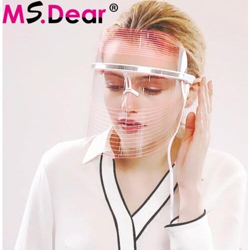 3 Colors LED Photon Light Therapy Facial Mask Wireless Use Lighten Melanin Whitening Anti-aging Skin Tighten Photonic Skin Care