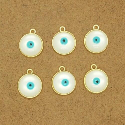 3pcs New Turkey Evil Eye Earring Resin Charms Vintage White Eye Pendants Necklace Diy Accessory For Women Lucky Jewelry Make