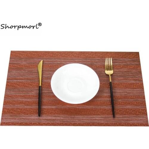 30x45cm Jacquard Vinyl Dining Table Mat Stain Resistant Anti-slip Rectangle Coffee Dish Coaster Home Decor PVC Kitchen Placemats