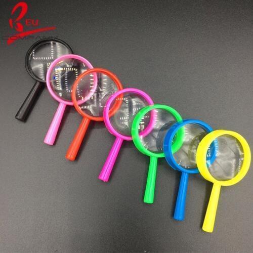 3X Colorful hand plastic Magnifying Glass for Children toy
