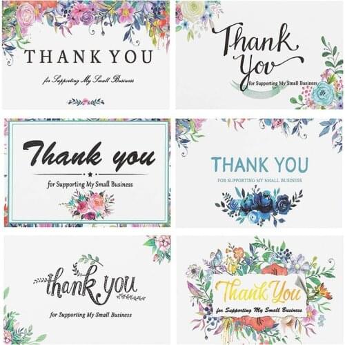 50Pcs/Pack Thank You for Supporting My Small Business Cards Customer Card Greeting for Party
