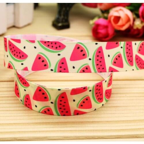 7/8'' Free shipping watermelon printed grosgrain ribbon hairbow headwear party decoration diy wholesale OEM 22mm P5771