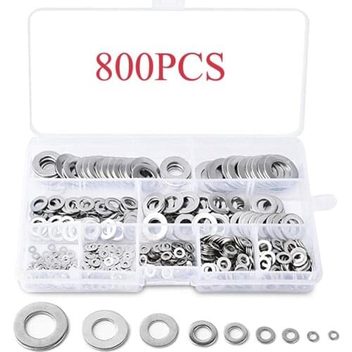 800/360/180pcs Stainless Steel Sealing Solid Gasket Washer M2 M2.5 M3 M4 M5 M6 M8 M10 Sump Plug Oil For General Repair Seal Ring
