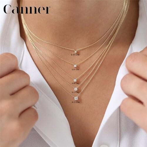 Canner Luxury Cubic Zirconia Choker Necklace For Women 100% 925 Stelring Silver CZ Crystal Necklace Gold Color Chain Necklace W5